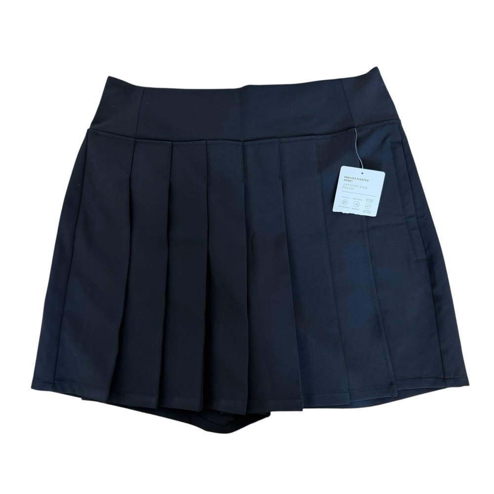 ATHLETA Black Endless Pleated Skort Women Size 8 School Pickleball Tennis NEW